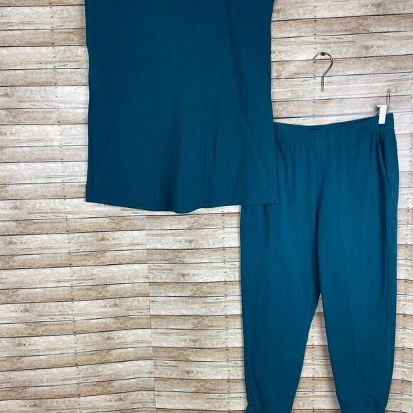 Eileen Fisher Traceable Organic Cotton Jersey Jewel Neck Top XS and Bottom sz Sm - Picture 4 of 7